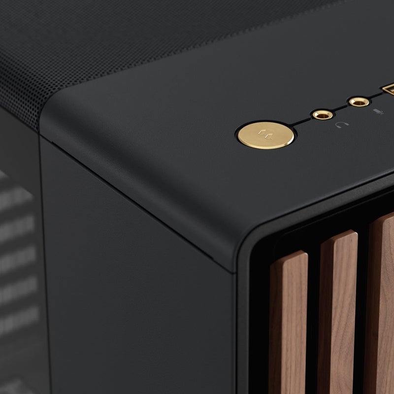 Fractal Design North - Genuine Walnut Wood Front - Mesh Side Panels - Two 140mm Aspect PWM Fans Included - Type C USB - ATX Airflow Mid Tower PC Gaming Case,Charcoal Black - Image 3