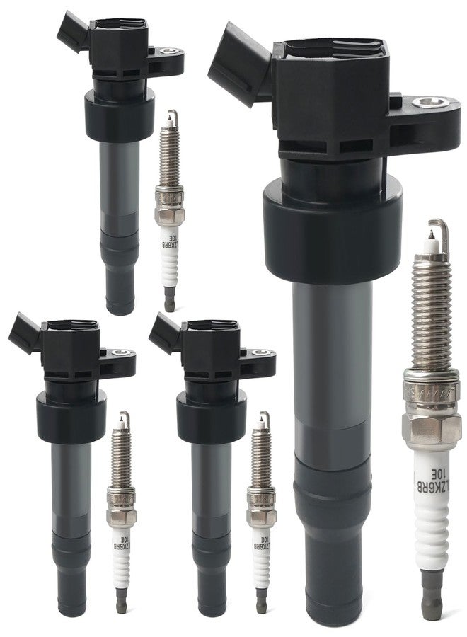 BELKEBIR Set of 4 Ignition Coil Packs & Iridium Spark Plugs Compatible with 1.6L L4 2012-2019 Kia Soul Rio, 2012-2019 Hyundai Accent, 2012-2017 Hyundai Veloster Replace UF652 273012B100 93815 SILZKR6B10E C1803 - Image 1