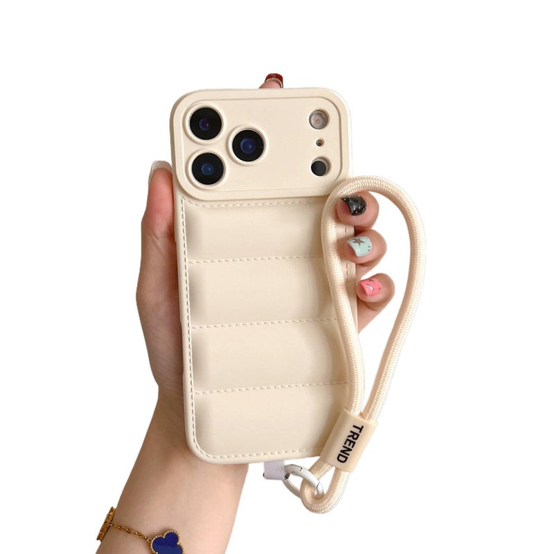 غطاء واقي | مقاومة السقوط | حبل اليد | أبيض سيليكون | مقاوم للصدمات لـ iPhone XS Max - Image 1