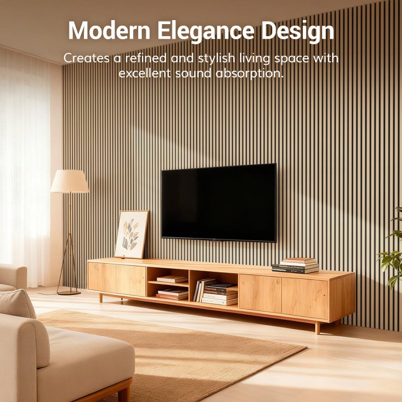 TONOR Wood Wall Panels for Interior Wall Decor, 2 Pack 47.2"x23.6"(15.5ftÂ²) Wood Slat Acoustic Panels, Soundproof Wall Panels for Noise Cancelling and Decoration, Living Room, Bedroom, Office, Oak - Image 4