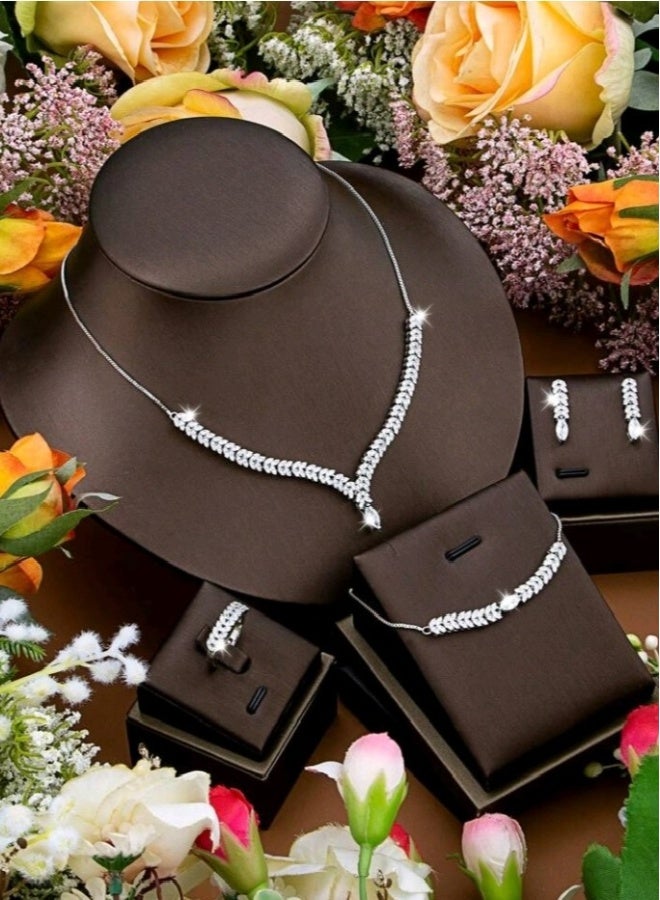 Luxury Jewellery Set For Women Inlaid With Zirconia  - Image 1
