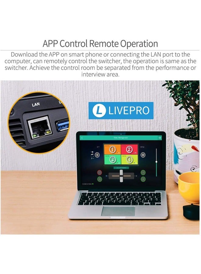 Feelworld FEELWORLD LIVEPRO L1 V1 Multi Camera Video Mixer Switcher 2 Inch LCD Display 4 x HDMI Inputs USB 3.0 Output Format Real Time Production Live Streaming Lightweight  - Image 5