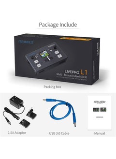 Feelworld FEELWORLD LIVEPRO L1 V1 Multi Camera Video Mixer Switcher 2 Inch LCD Display 4 x HDMI Inputs USB 3.0 Output Format Real Time Production Live Streaming Lightweight  - Image 2