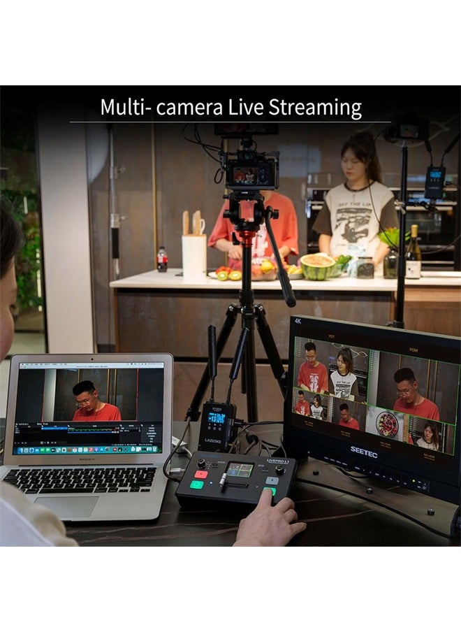 فيل وورلد - FEELWORLD LIVEPRO LIVEPRO L1 V1 V1 جهاز تبديل الفيديو متعدد الكاميرات بشاشة LCD مقاس 2 بوصة 4 × مدخلات HDMI 4 × مدخلات HDMI USB 3.0 تنسيق الإخراج بث مباشر في الوقت الحقيقي للإنتاج في بث مباشر خفيف الوزن - Image 1