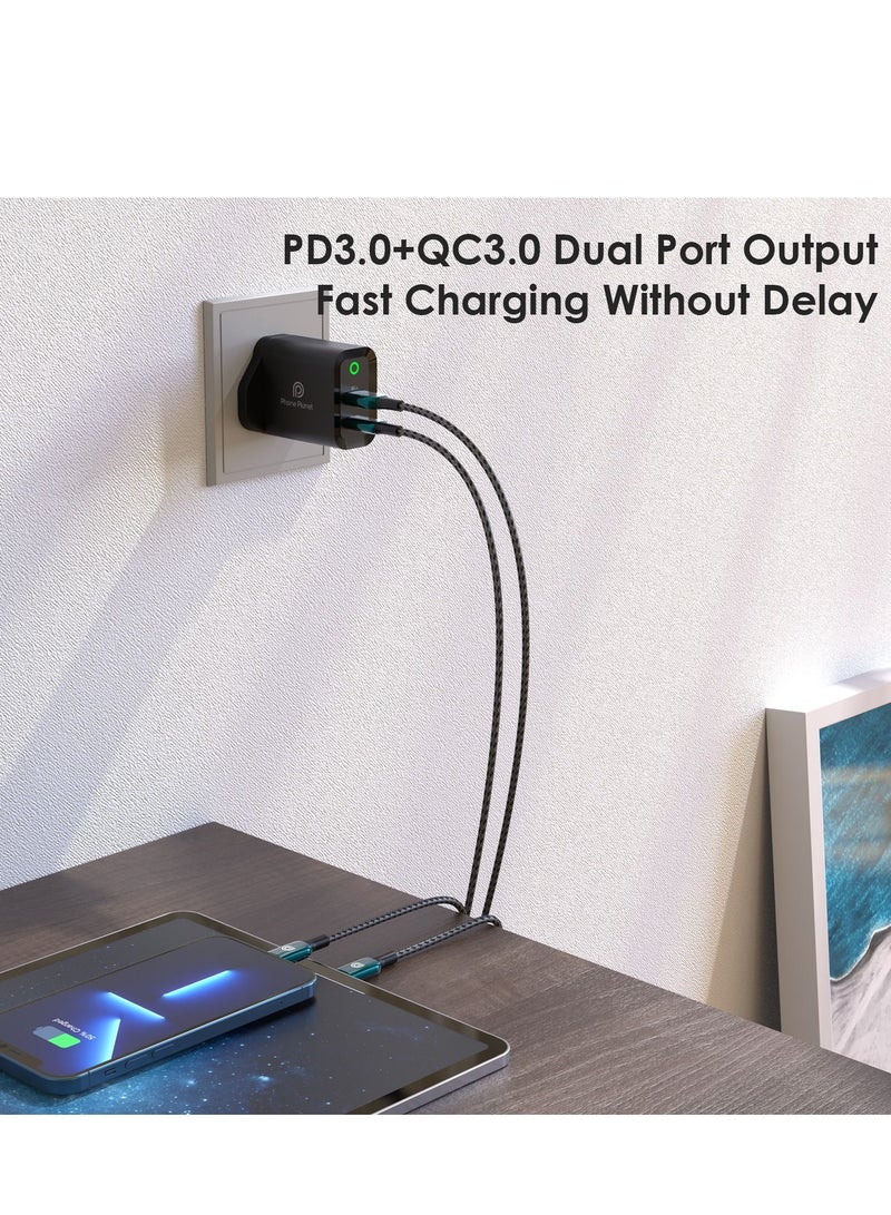 Phone Planet 3.0 Advanced Wall Power Adapter 30W Fast Multi Device Charger Black - Image 2