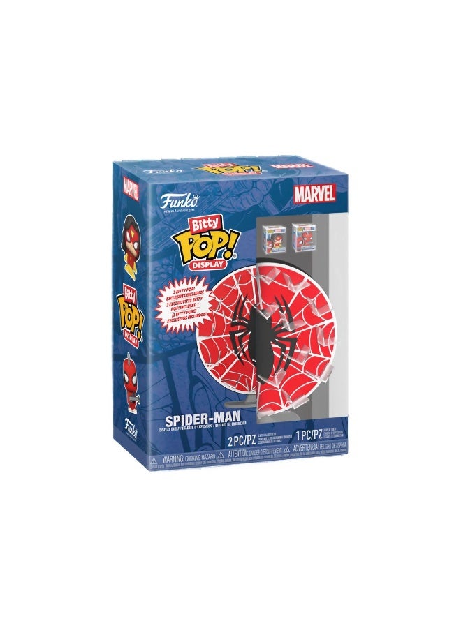 Funko Bitty POP! Display Marvel Spider-Man Web Display Shelf with Spider-Woman and Spider-Punk Vinyl Figures - Image 1