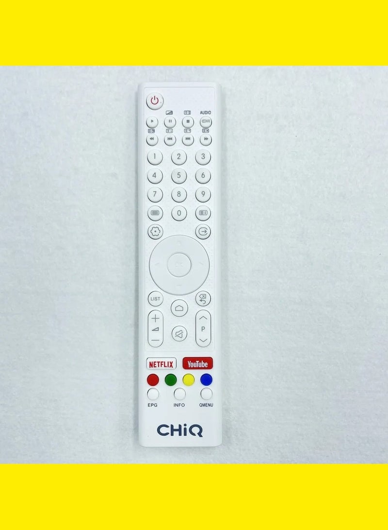 CHiQ "Original White ChiQ Changhong LED 4K TV Remote Control – Smart Voice with Dedicated Netflix & YouTube Buttons" - Image 1
