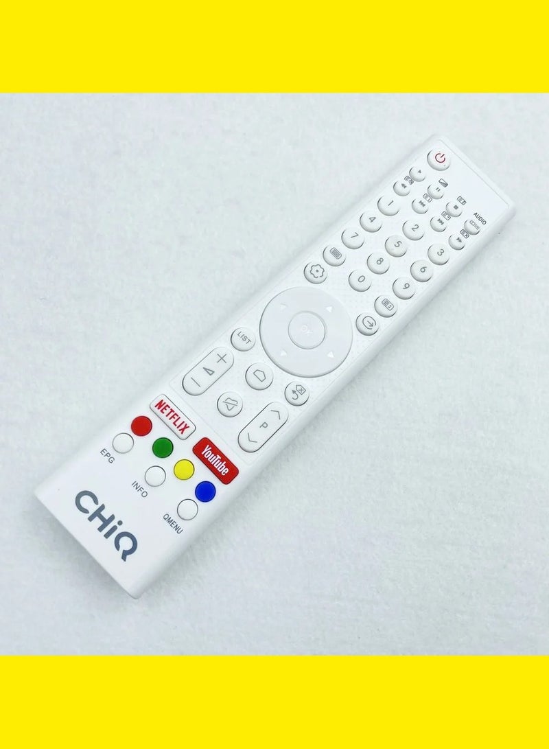 CHiQ "Original White ChiQ Changhong LED 4K TV Remote Control – Smart Voice with Dedicated Netflix & YouTube Buttons" - Image 3