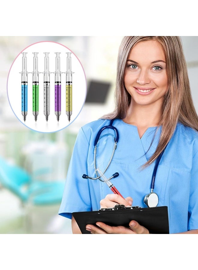 SUNSAR [12+12 Pack] Multi-Color Syringe Pen and Pen Refill Retractable Fun Multi Color Novelty Pen for Nurses, Nursing Student School Supplies - Image 3