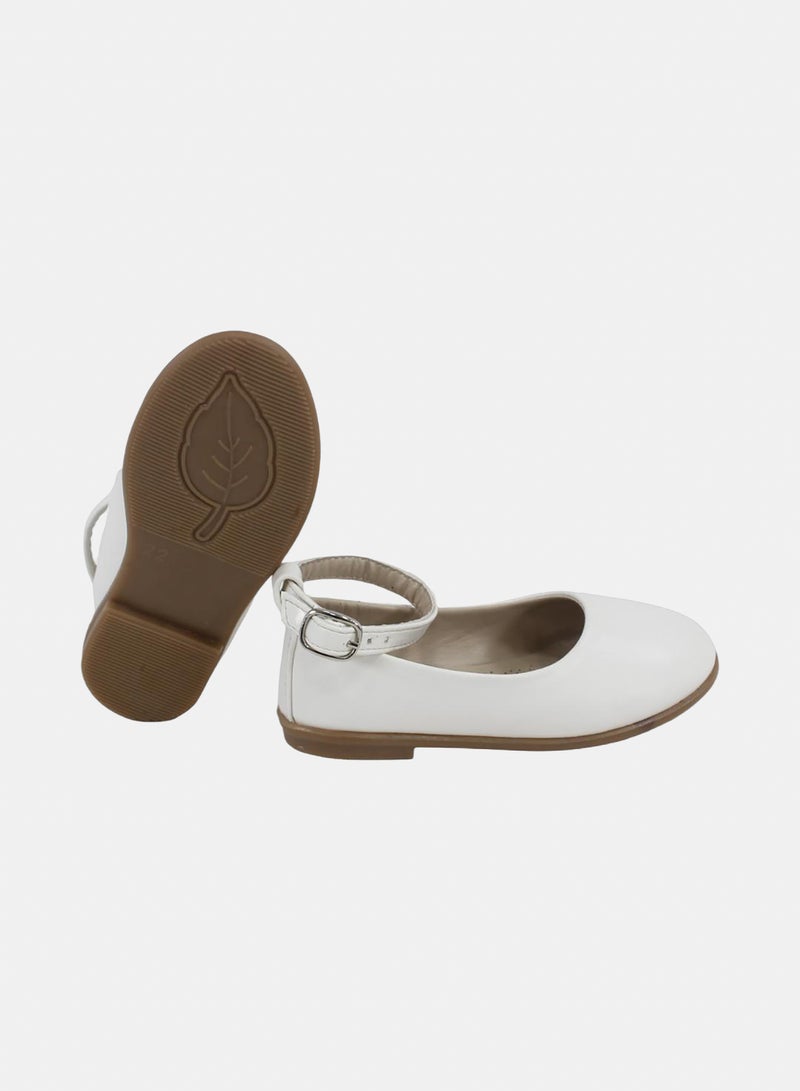 EASY Baby Girls Leather Ballerina – Matte White - Image 3