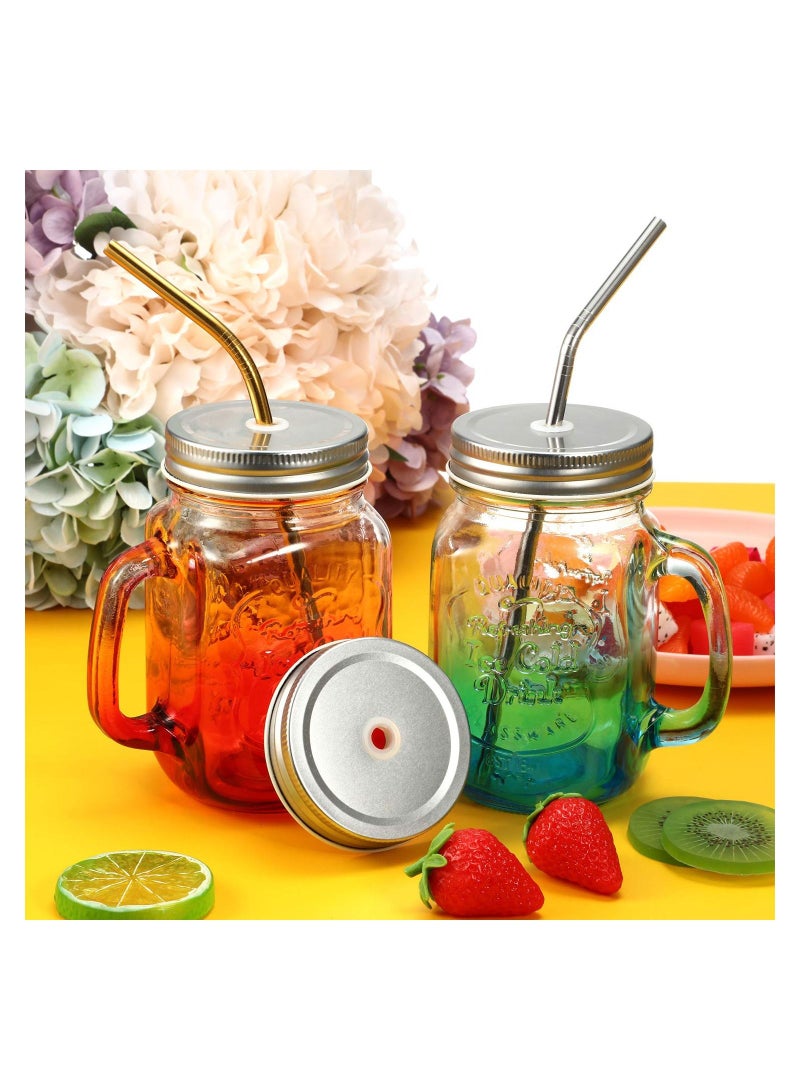 Y&D 8 Pieces 70 MM Stainless Steel Regular Mouth Mason Canning Jar Lids with Straw Hole Leak Proof Reusable Silver  - Image 4