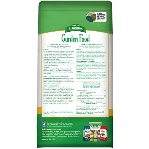 Espoma 5-10-5 Garden Food, 6.75-Pound Bag; Promotes Growth in All Flowering Plants, Trees, Shrubs, and Vegetables. Granular for Easy Application. Pack of One. - Image 2