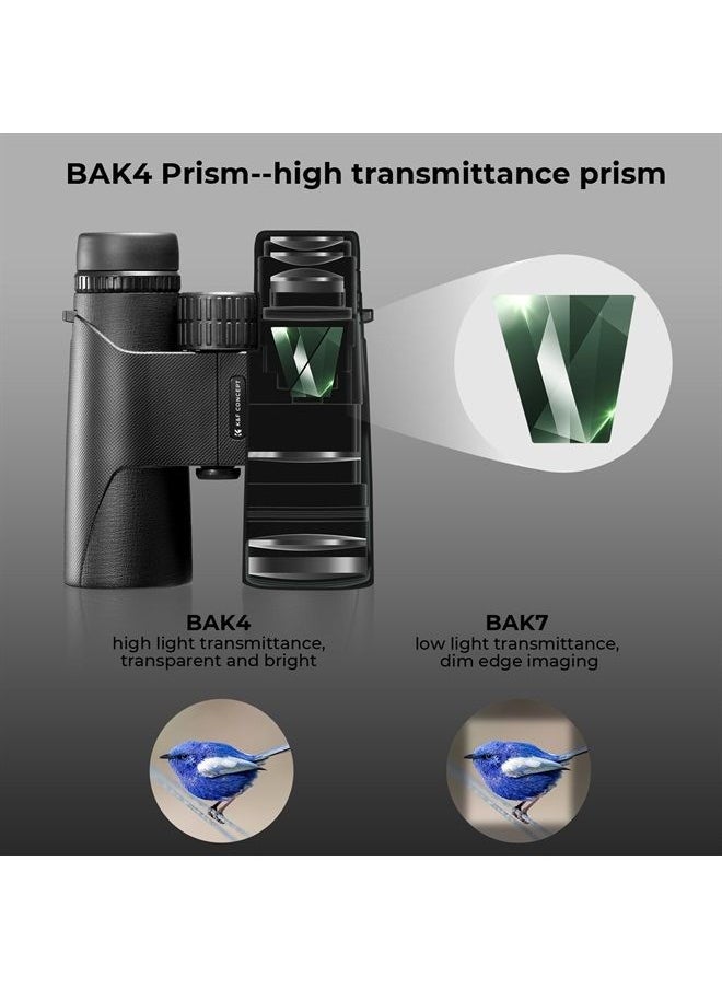 K&F Concept IP68 10 Meters Waterproof 10x42 Compact Binoculars for Kids and Adults, with Tripod Converter, BAK4 Prism, FMC Lens, Cleaning Cloth for Bird Watching Hunting Travel Camping Stargazing  - Image 2