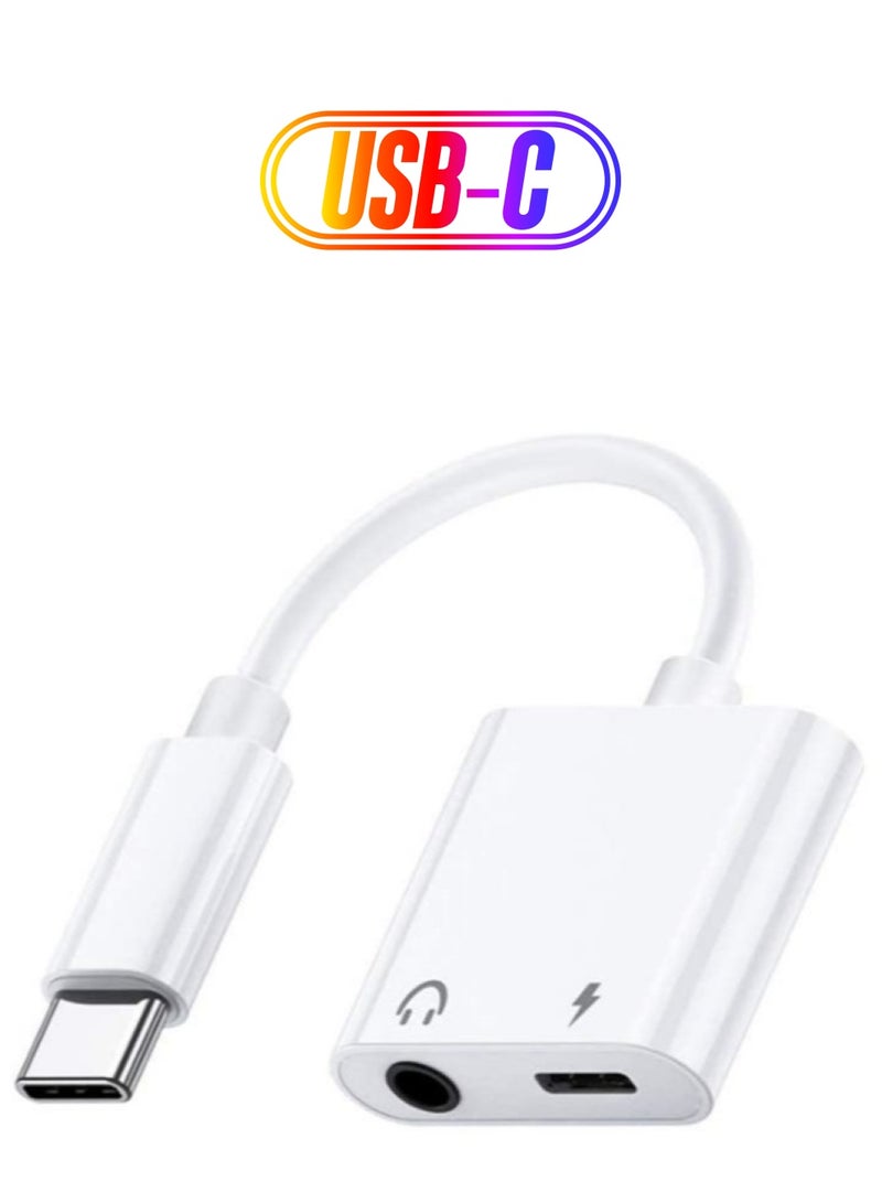USB C to Headphone Jack Adapter with 3.5mm Aux Audio and Type C Charger Dongle Converter – Compatible with Google Pixel, Samsung Note, iPad Pro, and More - Image 1