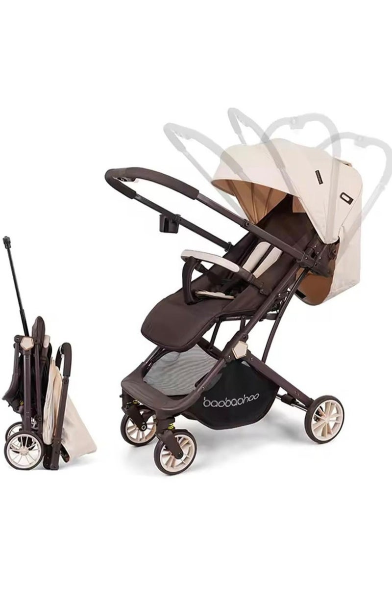 baobaohao Stroller baby high quality flip arm can board the plane-KHAKI - Image 1