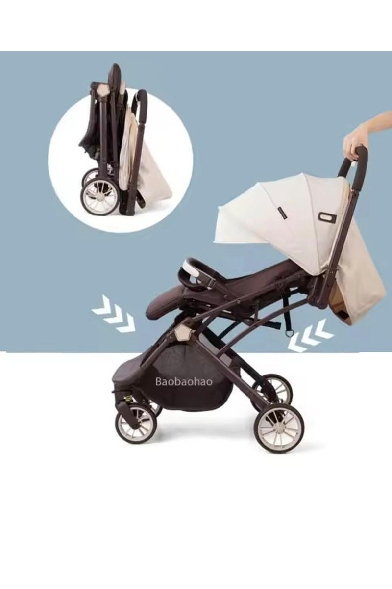 baobaohao Stroller baby high quality flip arm can board the plane-KHAKI - Image 2