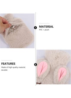 HY Cute Hot Water Bottle with Cover, Detachable Rabbit Rubber Hot or Cold Water Bottle with Cute Stuffed Animal Cover, Winter Warm Leakproof PVC Hot Water Bag (Beige)  - Image 2