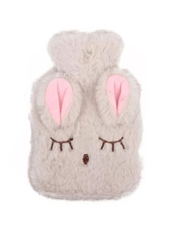 HY Cute Hot Water Bottle with Cover, Detachable Rabbit Rubber Hot or Cold Water Bottle with Cute Stuffed Animal Cover, Winter Warm Leakproof PVC Hot Water Bag (Beige)  - Image 1