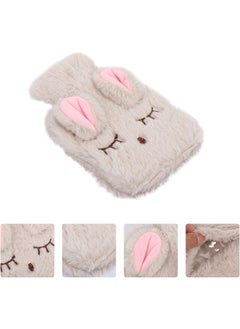 HY Cute Hot Water Bottle with Cover, Detachable Rabbit Rubber Hot or Cold Water Bottle with Cute Stuffed Animal Cover, Winter Warm Leakproof PVC Hot Water Bag (Beige)  - Image 3