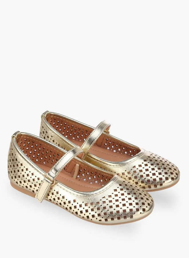 Flora Bella By Shoexpress Girls Hook & Loop Ballerina Shoes