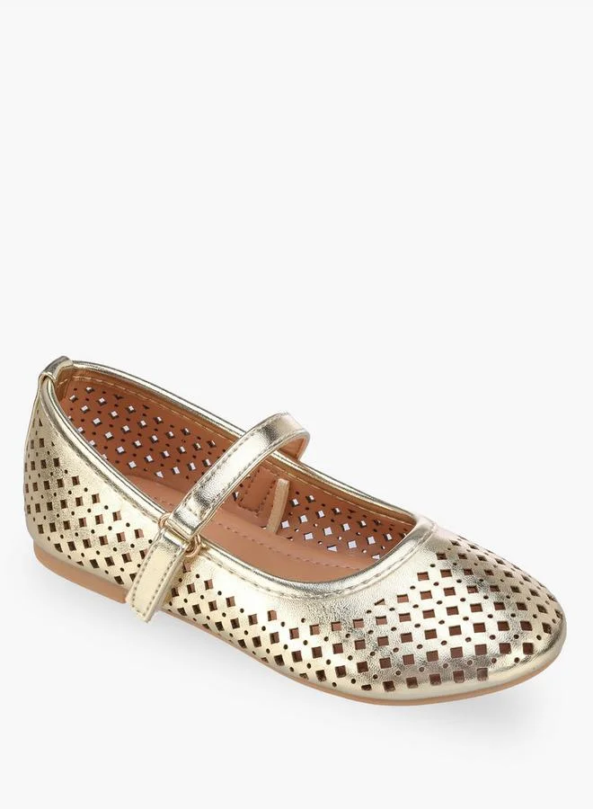 Flora Bella By Shoexpress Girls Hook & Loop Ballerina Shoes