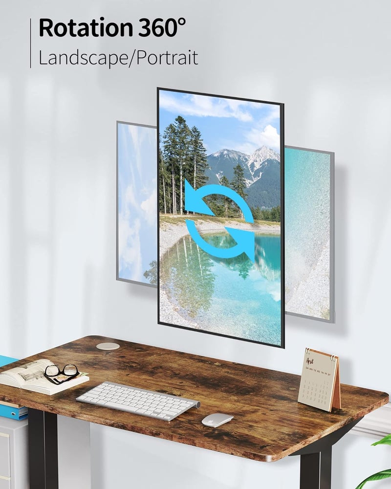 MOUNTUP حامل حائط لشاشة واحدة بحجم 17-32 بوصة، حامل شاشة مثبت على الحائط يدعم عرض 4.4-17.6 رطل، ذراع شاشة غازية، قاعدة VESA لحجم VESA 75x75mm و 100x100mm، أسود - Image 5