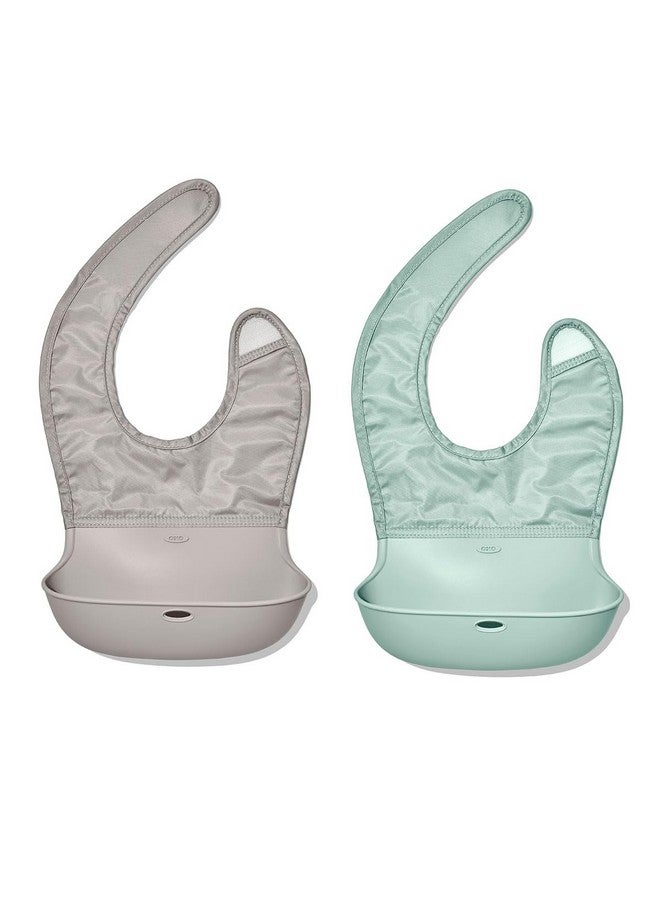 OXO Tot Roll-Up Bib - 2 Pack - Drizzle and Opal - Image 1