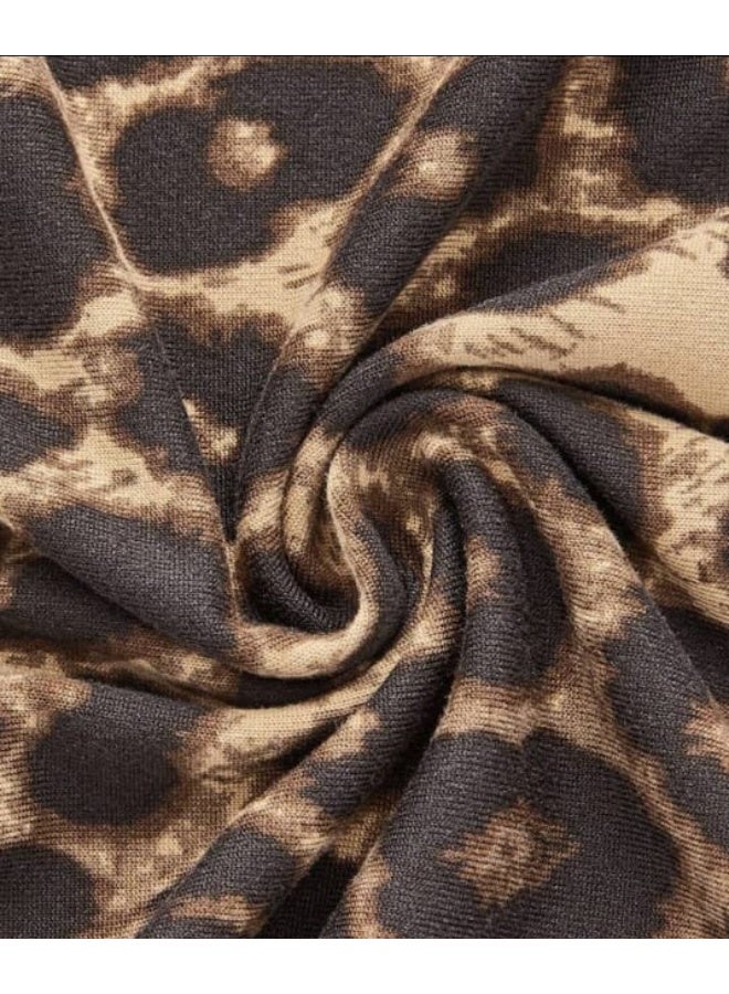 تي شيرت نسائي بطبعة جلد النمر برباط - Image 3