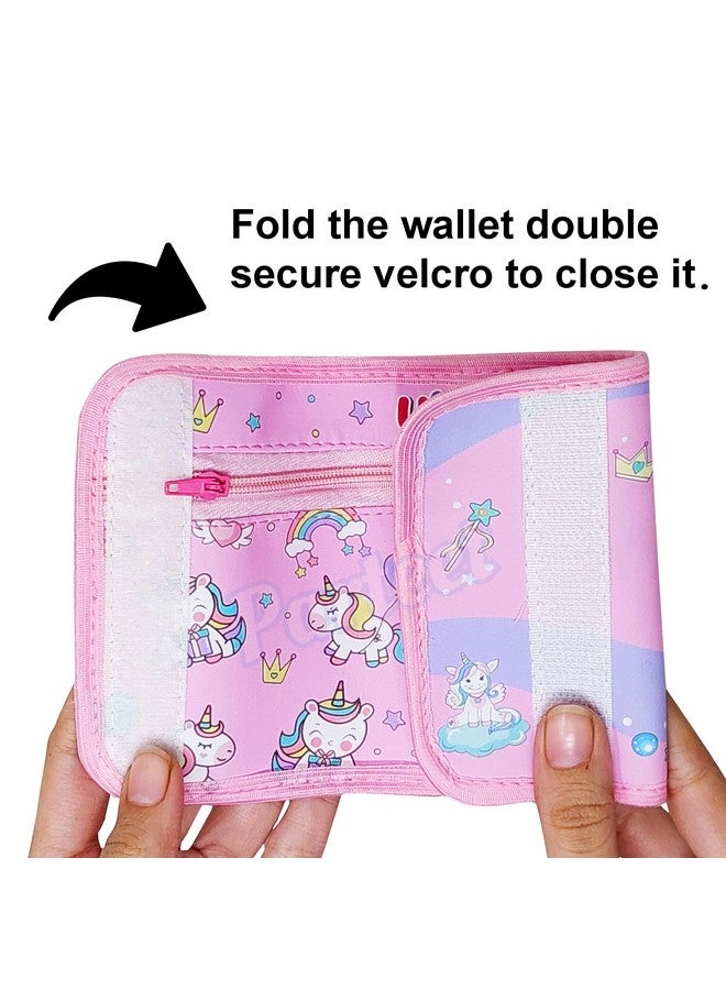 Parteet Unicorn & Space Trifold Silicon Cartoon Wallet For Kids/Slim Front Pocket Wallet Velcro Closer I Birthday Party Return Gifts For Kids (Pack Of 2) - Image 5