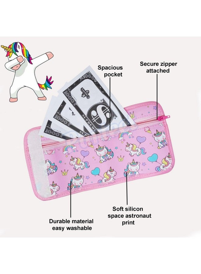 Parteet Unicorn & Space Trifold Silicon Cartoon Wallet For Kids/Slim Front Pocket Wallet Velcro Closer I Birthday Party Return Gifts For Kids (Pack Of 2) - Image 4