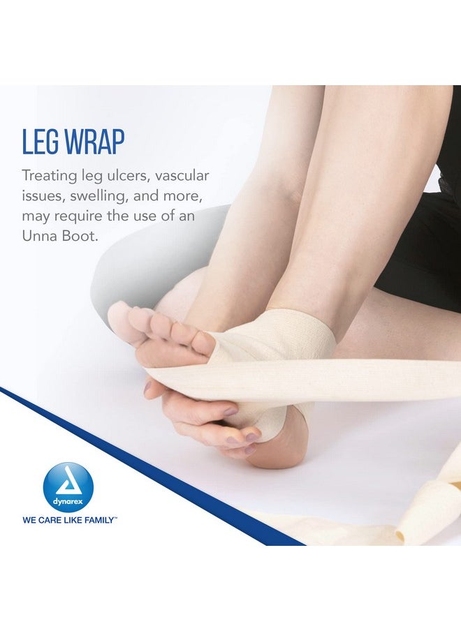 Dynarex Dynarex 3454 Unna Boot Bandage, Individually Packaged, Provides Customized Compression, With Zinc Oxide, Soft Cast, 4" x 10 Yard, Pack of 12  - Image 4