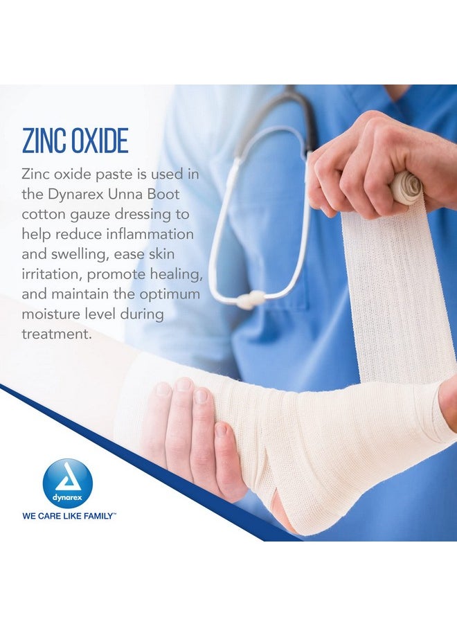 Dynarex Dynarex 3454 Unna Boot Bandage, Individually Packaged, Provides Customized Compression, With Zinc Oxide, Soft Cast, 4" x 10 Yard, Pack of 12  - Image 5