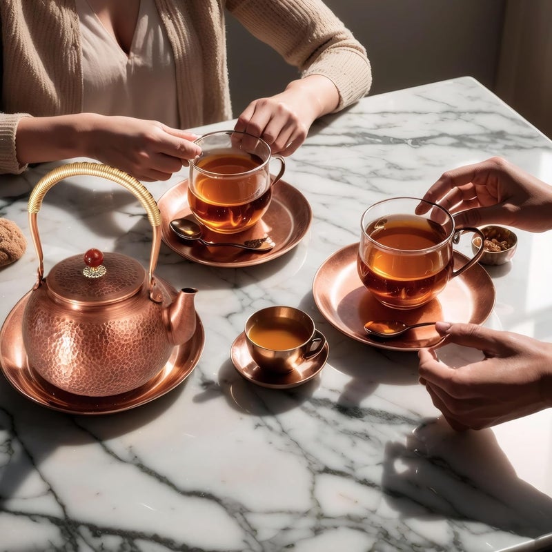 ccsxqy Copper Tea Kettle, 1.6 Quart Stovetop - Handmade Hammered Pot with Coating-Free & Rust Resistant Design for Traditional Stovetop Use - Image 4