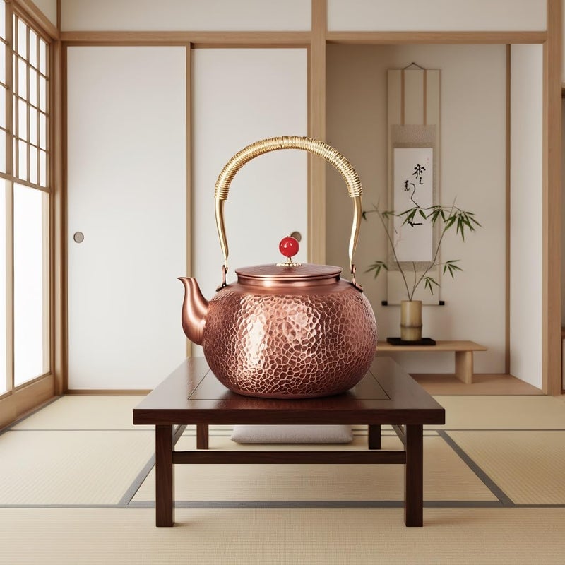 ccsxqy Copper Tea Kettle, 1.6 Quart Stovetop - Handmade Hammered Pot with Coating-Free & Rust Resistant Design for Traditional Stovetop Use - Image 3
