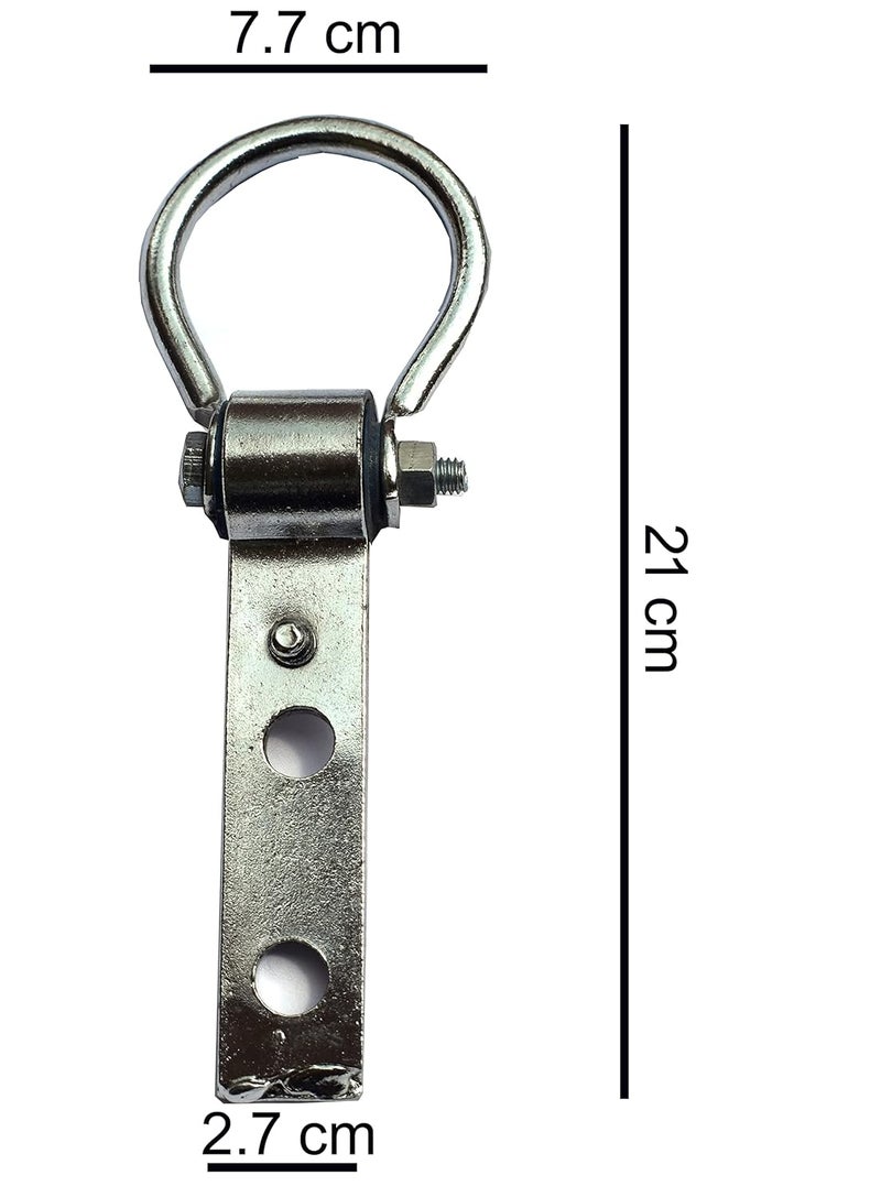 MARSHLAND Swing kada Hanging Accessories Hook for Ceiling Mounted Home Multipurpose Bearing Kada 2Pecs Balcony and Patio Use Silver Pack - Image 2