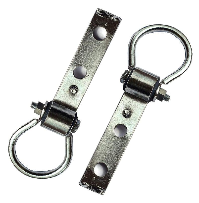 MARSHLAND Swing kada Hanging Accessories Hook for Ceiling Mounted Home Multipurpose Bearing Kada 2Pecs Balcony and Patio Use Silver Pack - Image 1