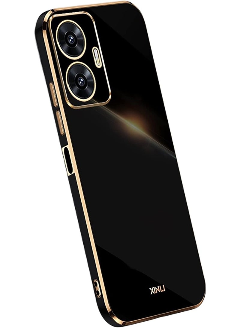 جراب متوافق مع Realme C55 / Narzo N55، غطاء من مادة TPU الناعمة، جراب هاتف ذو سطح لامع، لا يتحول إلى اللون الأصفر، لا يتلاشى - أسود - Image 1