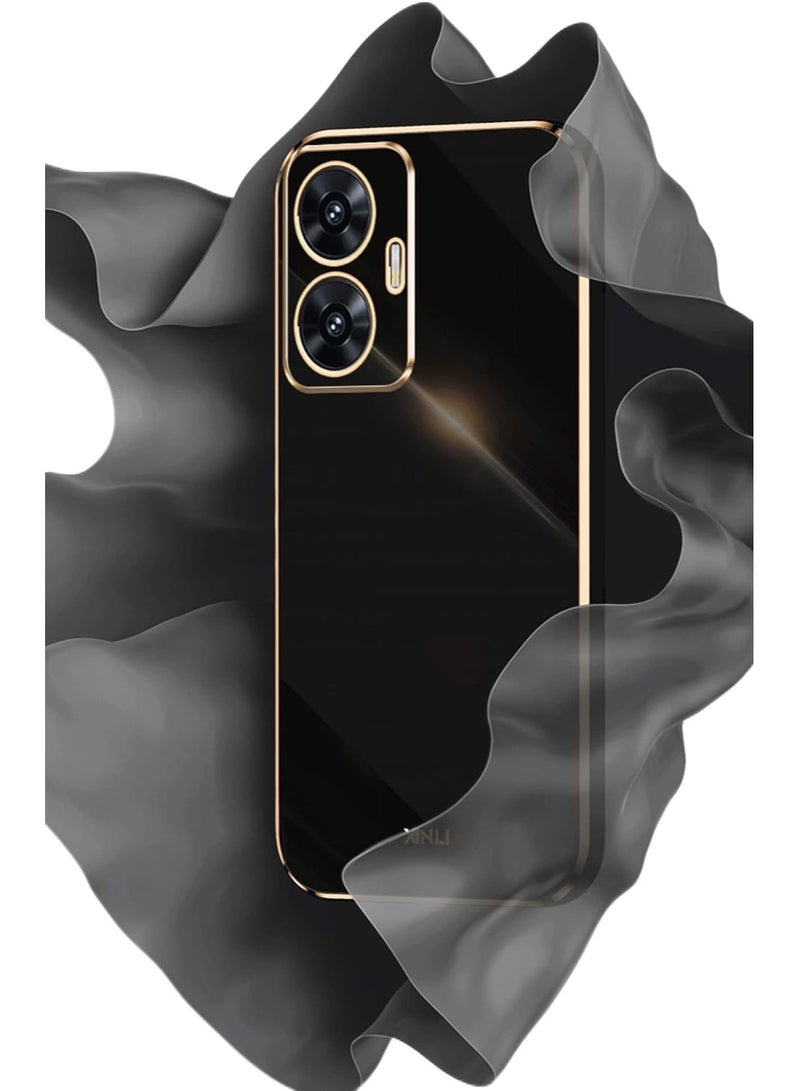 جراب متوافق مع Realme C55 / Narzo N55، غطاء من مادة TPU الناعمة، جراب هاتف ذو سطح لامع، لا يتحول إلى اللون الأصفر، لا يتلاشى - أسود - Image 2