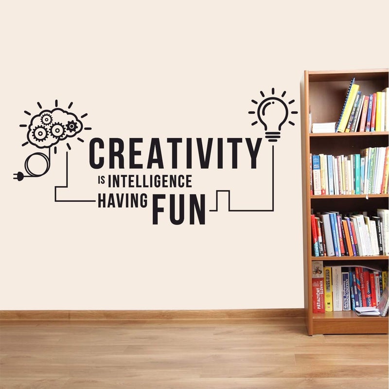 StickMe 'Creativity is Intelligence Having Fun Office Startup Innovation Meeting Conference Wall Sticker ' SM-1124 (Multi Colour, Vinyl - 100cm X 60 cm) - Image 4