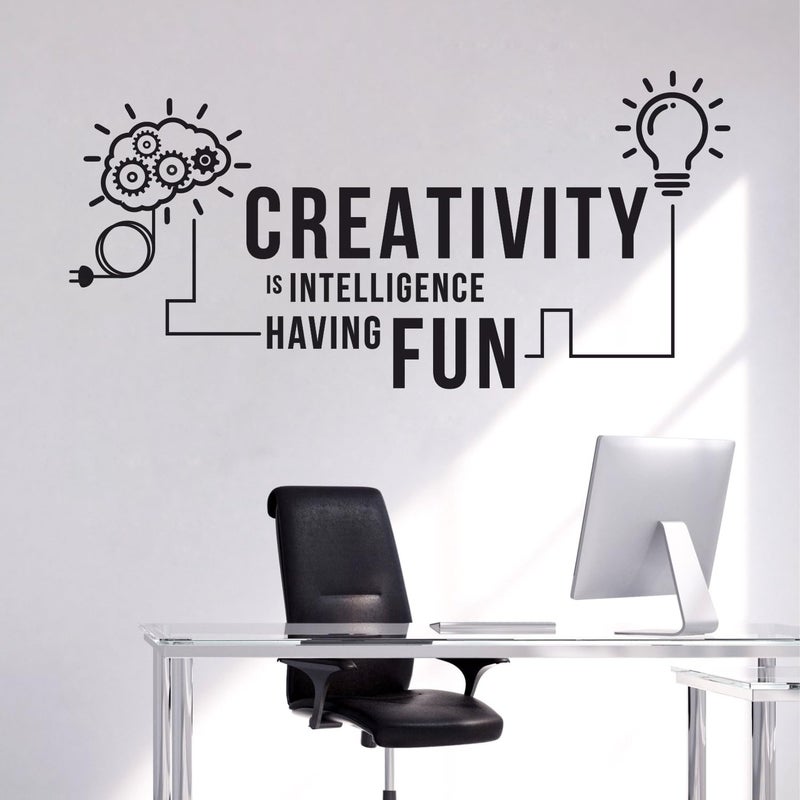 StickMe 'Creativity is Intelligence Having Fun Office Startup Innovation Meeting Conference Wall Sticker ' SM-1124 (Multi Colour, Vinyl - 100cm X 60 cm) - Image 3