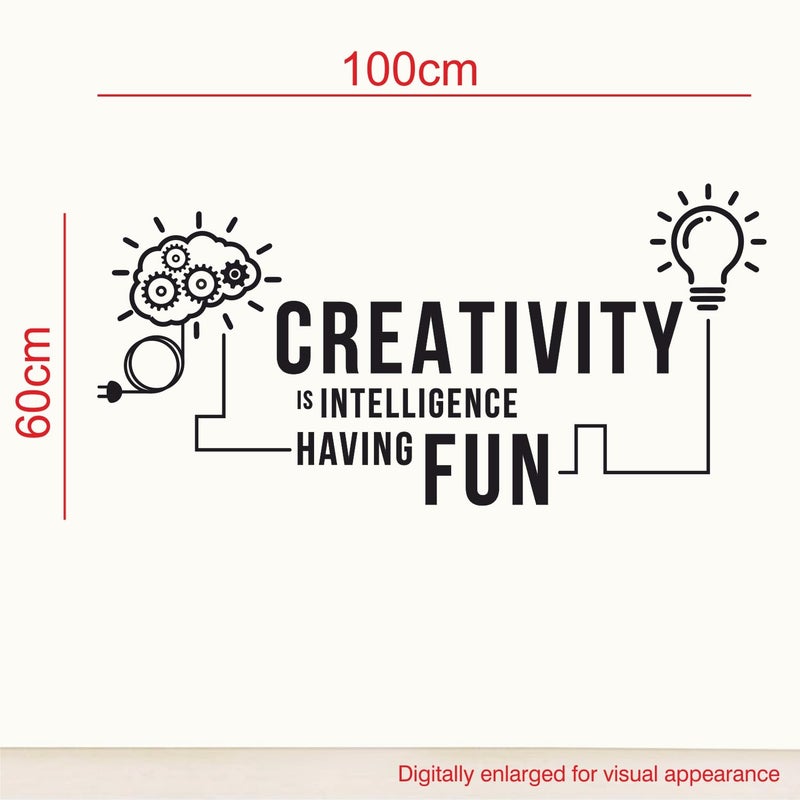 StickMe 'Creativity is Intelligence Having Fun Office Startup Innovation Meeting Conference Wall Sticker ' SM-1124 (Multi Colour, Vinyl - 100cm X 60 cm) - Image 5