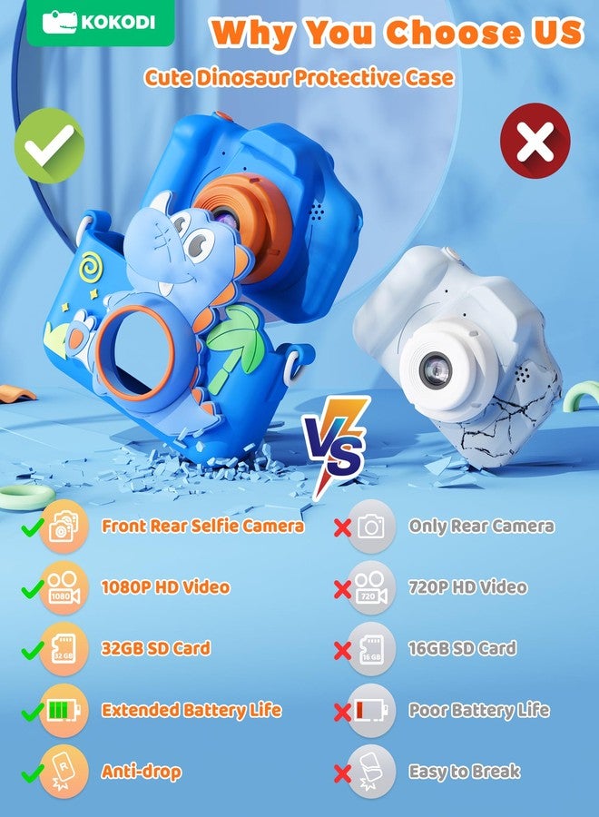 KOKODI - Selfie Camera for Kids, Christmas Birthday Gifts for 3-12 Year Old Boys Girls, HD Digital Video Camera for Toddlers, Toys for 3 4 5 6 7 8 Year Old 5 - Image 2