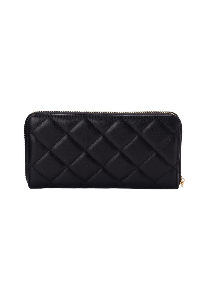 Bata Quilted Zipper Wallet Black - Image 2