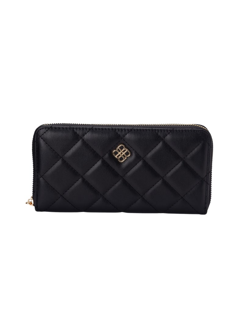 Bata Quilted Zipper Wallet Black - Image 1
