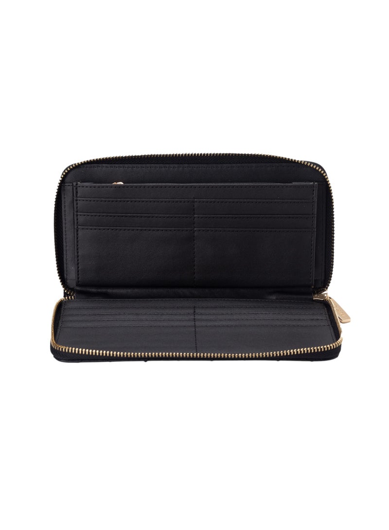 Bata Quilted Zipper Wallet Black - Image 4