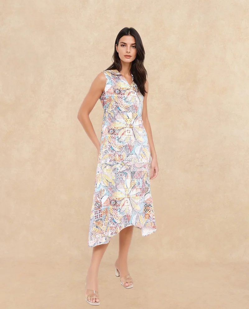 Rareism Women's Abstract Floral Print Dress