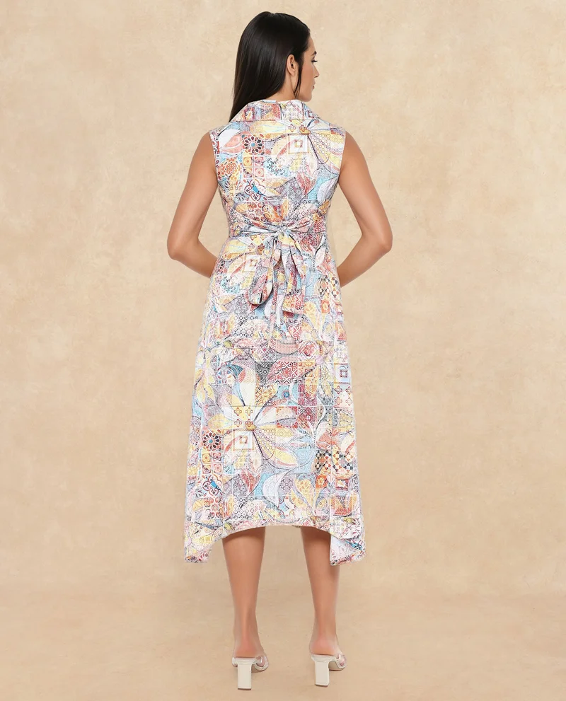 Rareism Women's Abstract Floral Print Dress