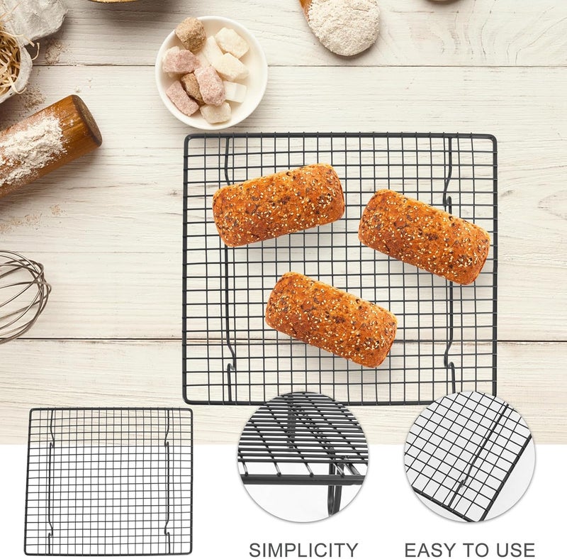 TIDTALEO 2pcs Stainless Steel Cooling Rack Nonstick Roasting Rack for Cake and Cookie Baking, Oven-safe Pastry Cooling Grid Tray for Home Bakers - Image 3