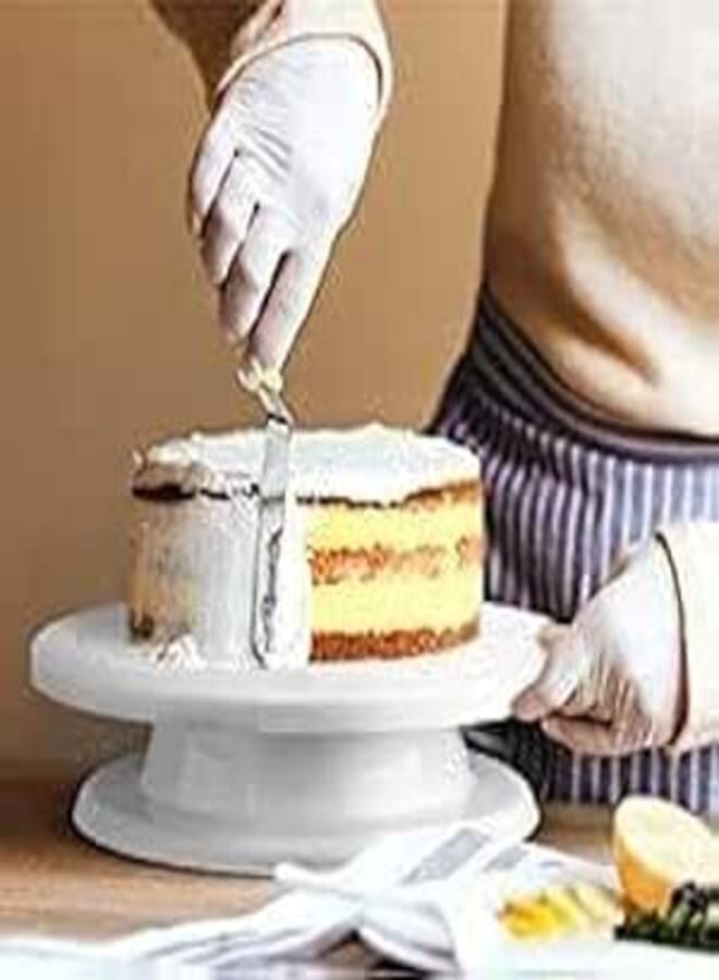 Turki Round Cake Decorating Stand, 28cm, Plastic, Non-Slip, Rotating, Modern, As Shown in Main Image, Perfect for Cakes & Desserts