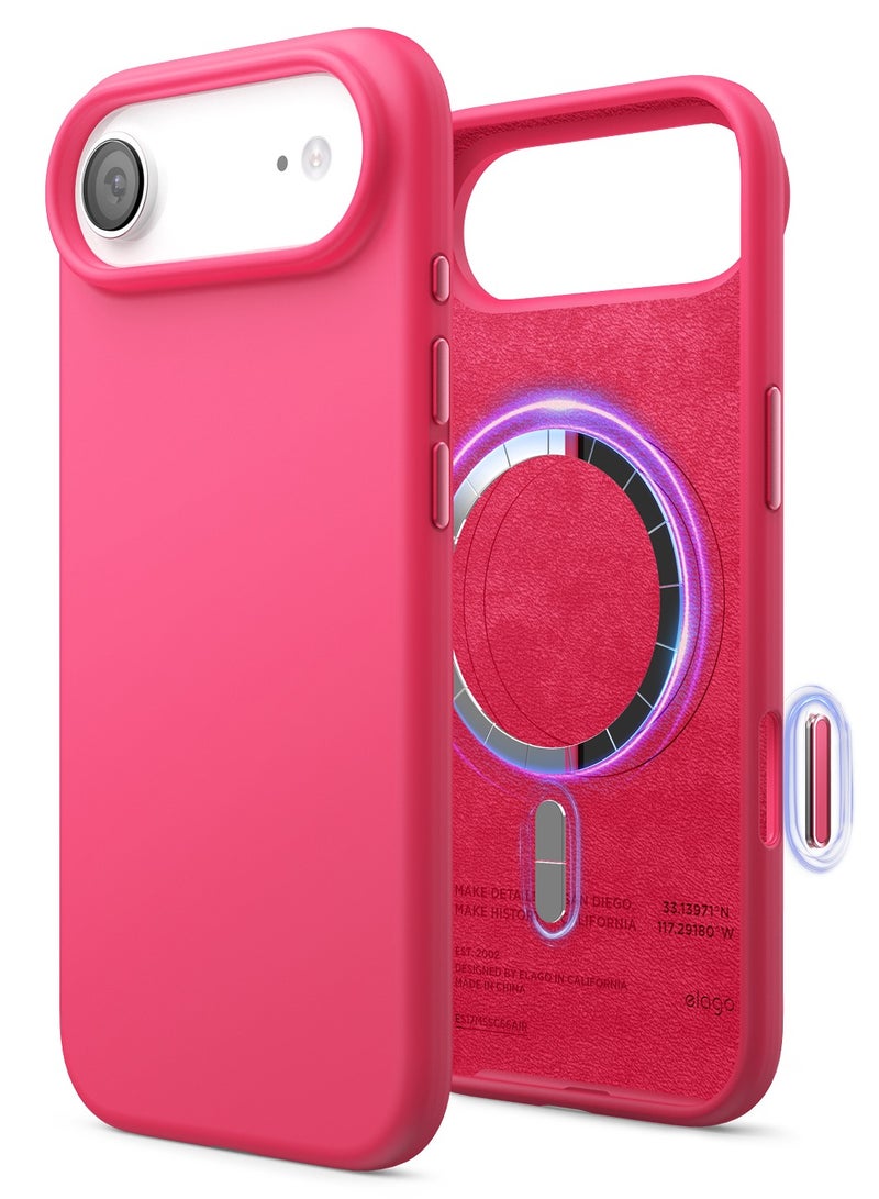 Elago Magnetic Liquid Silicone for iPhone 17 Air case cover [Camera Control Button Cover] compatible with MagSafe Shockproof - Ice Red - Image 1